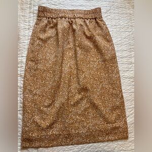 J. Crew Floral Tan Midi Skirt